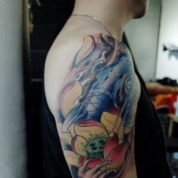 纹身鲤鱼图片大全,纹身鲤鱼图案的创意与魅力