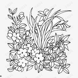 花丛简笔画图片大全,描绘自然之美的一笔勾勒