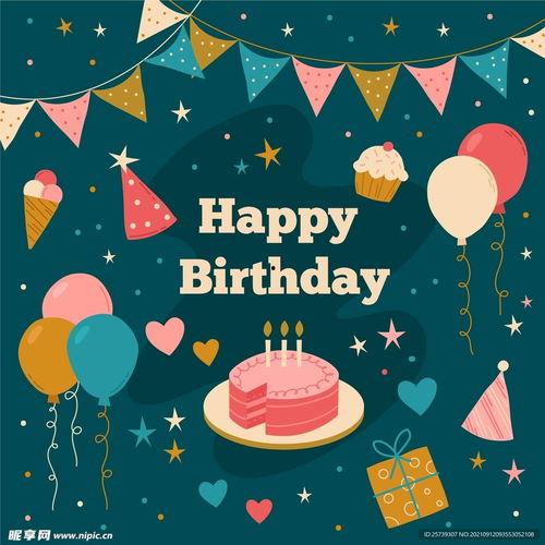 生日贺卡图片手绘,温馨祝福，尽在这一幅画中